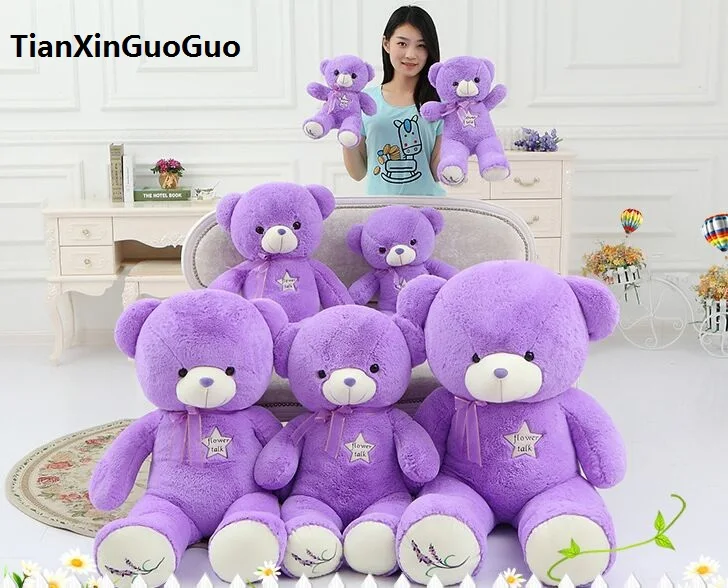 Около 60 см фиолетовый мишка плюшевые игрушки цветок медведь кукла мягкая подушка Рождество подарок b0805
