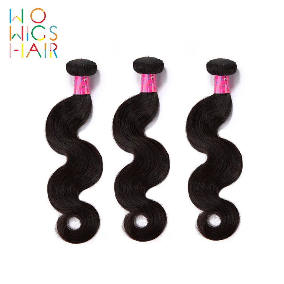 Onda do Cabelo Wowigs Cabelo Profunda Remy Malaio 100% Humano Tecelagem 1 - 3 4 Pcs Naturais Cor 5 Cheap Apliques ondulados