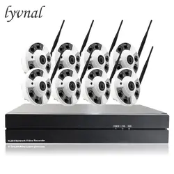 Lyvnal 8ch PoE nvr kit с 2 ТБ hdd Wi-Fi система Комплект 960 p, беспроводная ip камера, Wi-объектив с рыбий глаз 180 градусов камера видеонаблюдения wi-fi-комплект