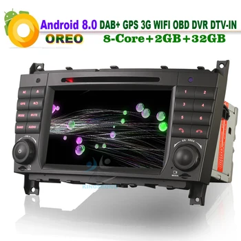 

Android 8.0 DAB+ WiFi GPS 3G BT Head Unit DTV-IN RDS DVD Bluetooth OBD Car CD player FOR Mercedes benz CLK Class W209 CLC W203