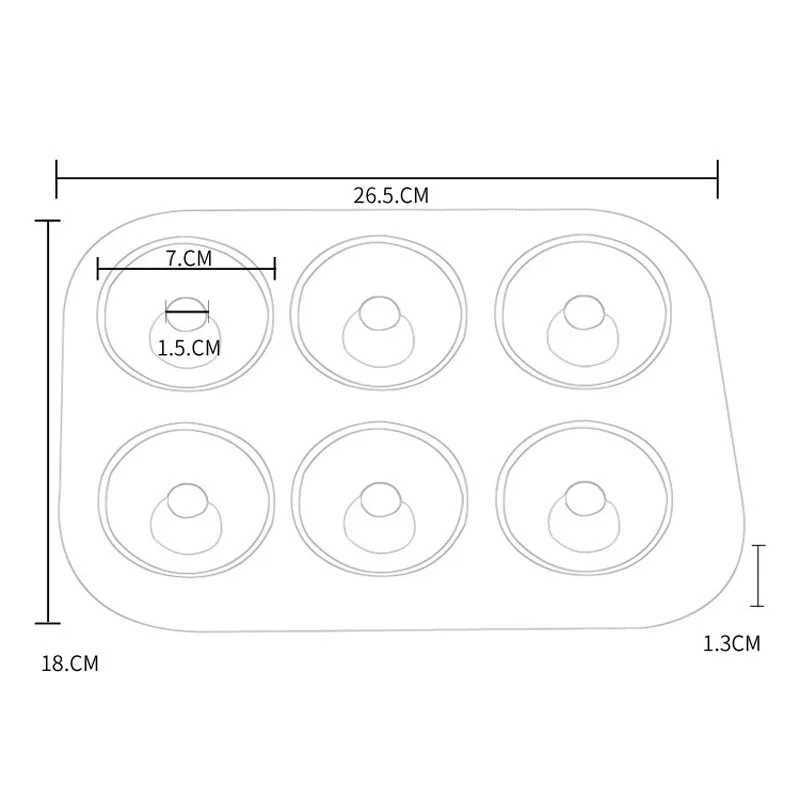 1 x Nonstick Wilton 6 Cavity Doughnut Donut Baking Cake Dessert Pan Tin Mold Maker