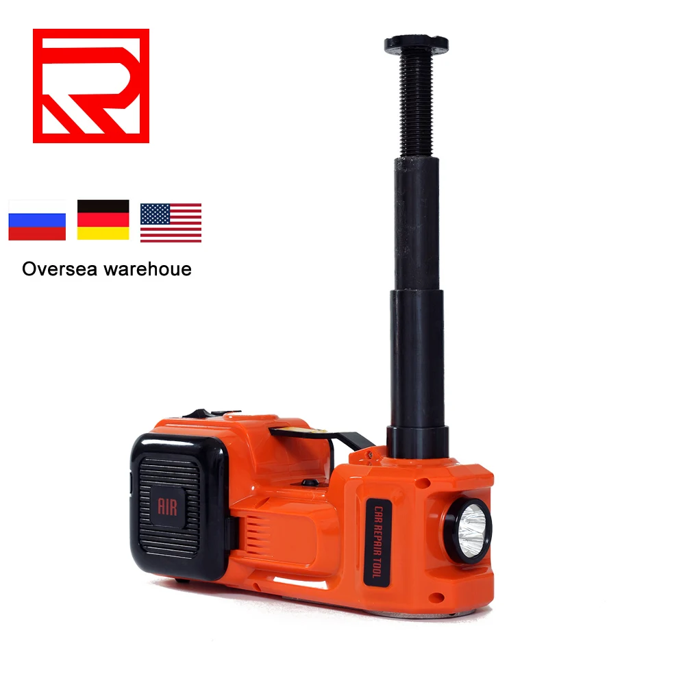 

free shipping 12volt two functions electric hydraulic suv lifting jack with air compressor
