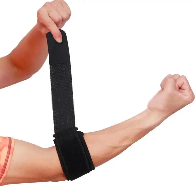 

1 Pc Black Adjustable Elbow Brace Tennis Golf Sports Forearm Compression Support Band Elbow Pads Sports Outdoor Tool