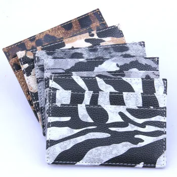 

Fashion Animal Pattern Women Men Bank Business Credit Cards Holder Coin Bag Mini Travel Pu Leather Wallets Cover Organizer Purse