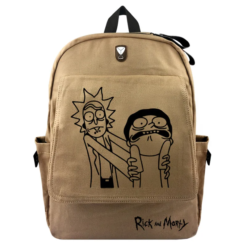 Rick and marty Pickle Rick 15,6 дюймов, школьные сумки для мужчин и женщин, Холщовый Рюкзак, повседневные дорожные сумки для подростков, 3 цвета - Цвет: Color B