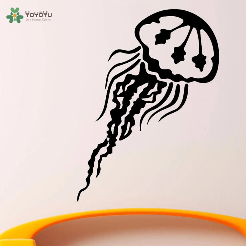 

YOYOYU Vinyl Wall Decal Deep Sea Creatures Jellyfish Animal Simple Interior Mirror Bed Small Objects Decoration Stickers FD398