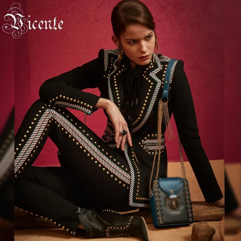 Vicente HOT Fashion Luxe Workmanship Studs Embellished Two