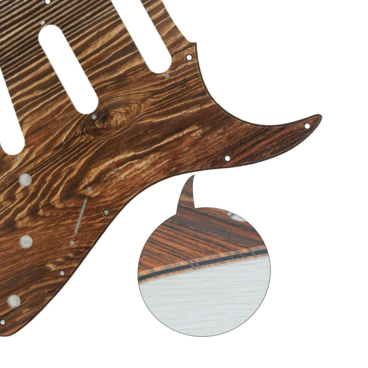 FLEOR деревянные цветные Запчасти для электрической гитары 11 отверстий SSS Pickguard скретч пластина с винтами для струнной гитары