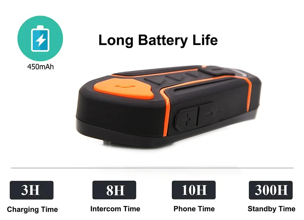 WT003 1000m Motorcycle Helmet Bluetooth Wireless Walkie Talkie