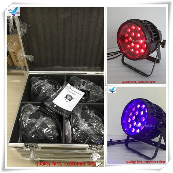 

(8lot/CASE)Outdoor lighting led par 18x18 watt 6in1 rgbwa uv led par light dj par outdoor 18w led zoom par flight case