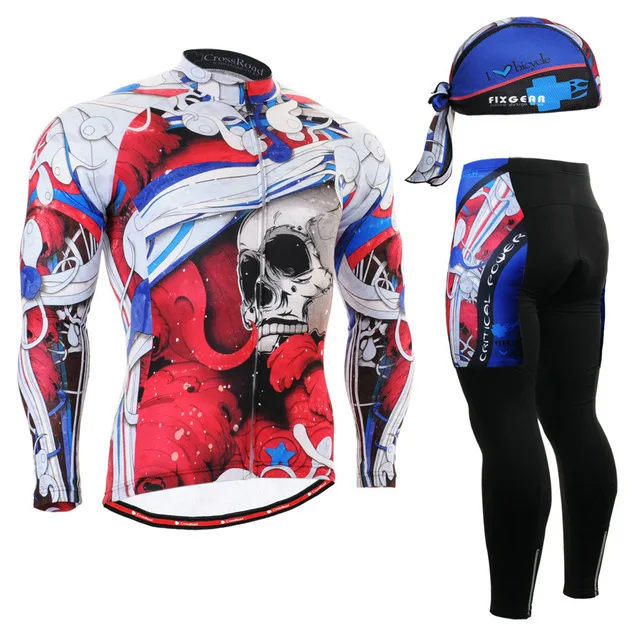 Жизнь на треке мужские с длинным рукавом Велоспорт Джерси наборы дышащий гель мягкий MTB колготки Спортивная одежда для всех сезонов велосипедная одежда - Цвет: Темно-серый
