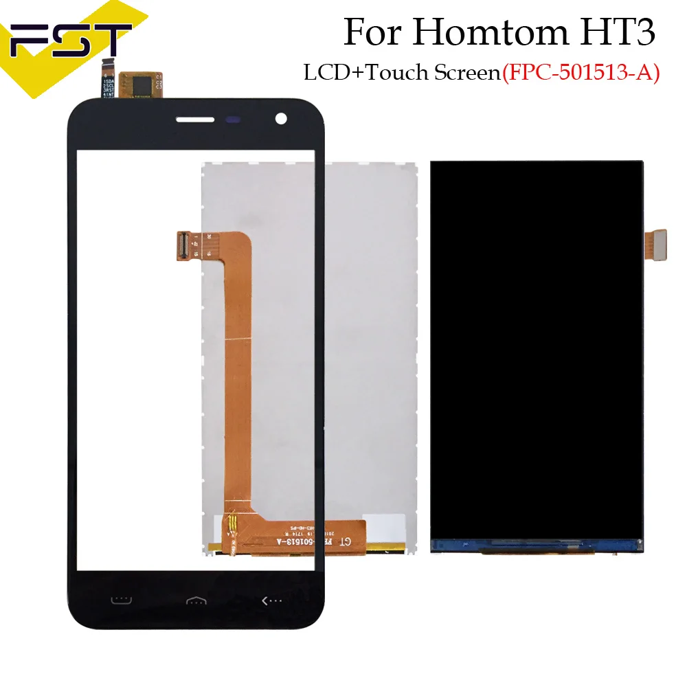 Черный для HOMTOM HT3 ЖК дисплей + сенсорный экран дигитайзер ht3 FPC 501513 A стеклянная