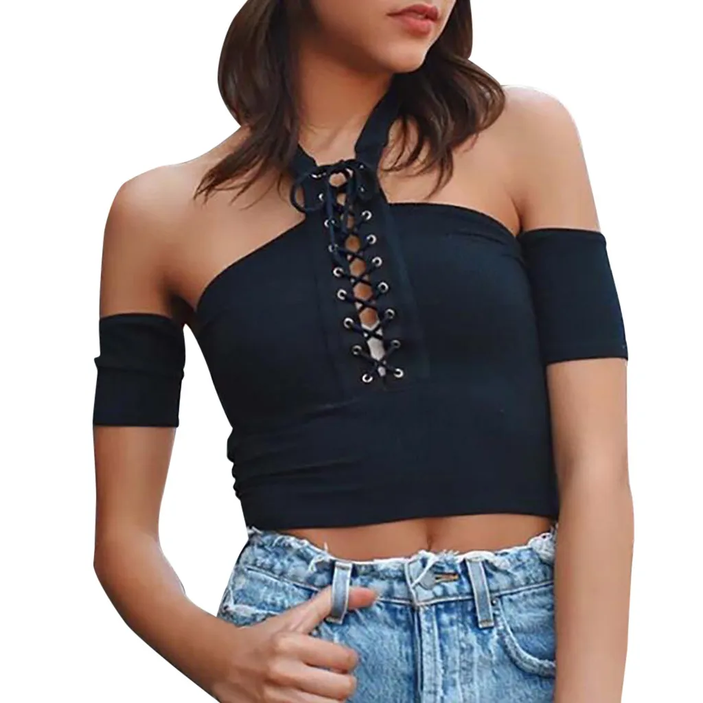 

2019 Women Sexy Tops Off The Shoulder Summer Top Black Club Short Top Party Tops For Women