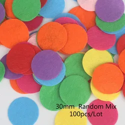 100pcs Colorful Round Felt Fabric Pads for DIY Sewing and Crafting (30mm)
