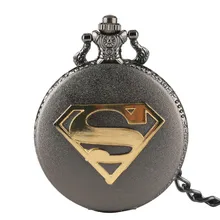 Relogio feminino, Новое поступление, классные карманные часы с Суперменом, кварцевые часы с цепочкой, подарок для карманных часов с ожерельем