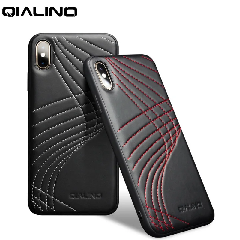Модный чехол QIALINO из натуральной кожи для iPhone X/XS роскошный Ультратонкий XR/XS Max 5 8/6