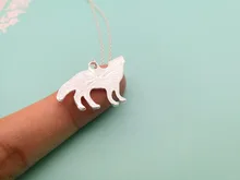 10PCS- N143 Norse Vikings Pendant Teen Wolf Necklace Outline Silhouette Howling Wolf Totem Necklaces for Original Animal Jewelry norse vikings amulet pendant necklaces hammer of thor mjolnir pendants sweater chain necklace animal wolf head viking jewelry
