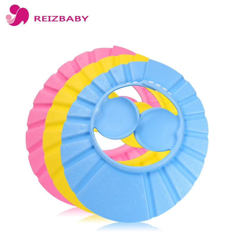 REIZBABY 1Pc Cute Baby Bath Cap Adjustable Waterproof Children Shower