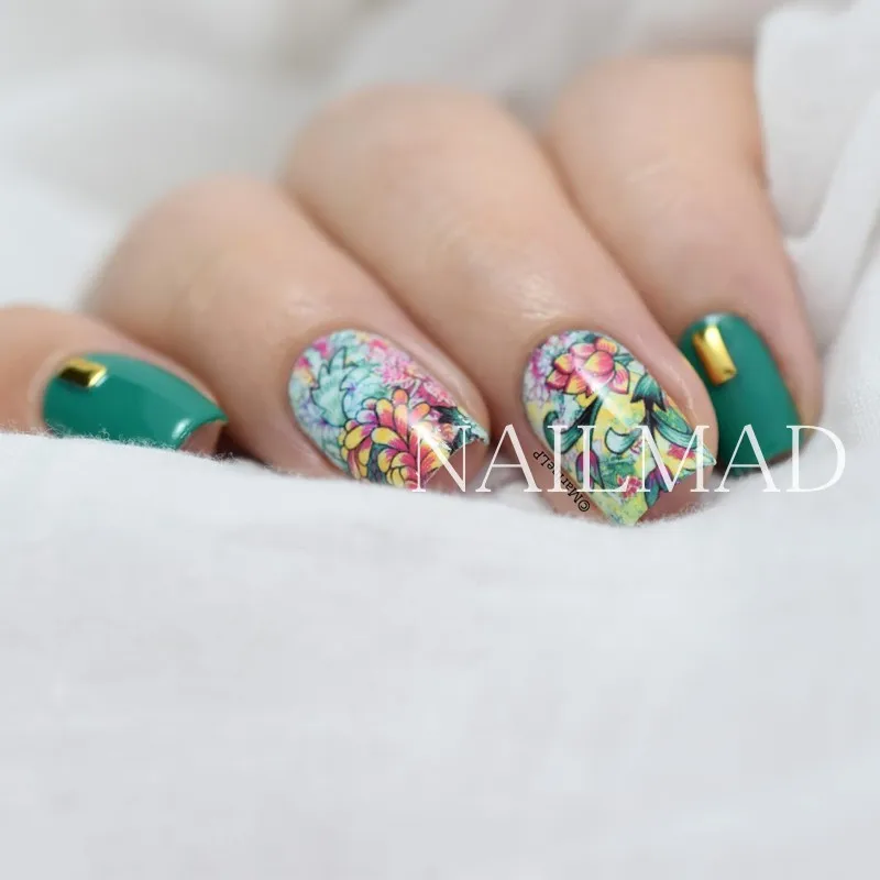 1 лист NailMAD цветочный цветок ногтей водяные наклейки для ногтей переводная наклейка s пейзаж живопись Ногтей Стикер Украшение