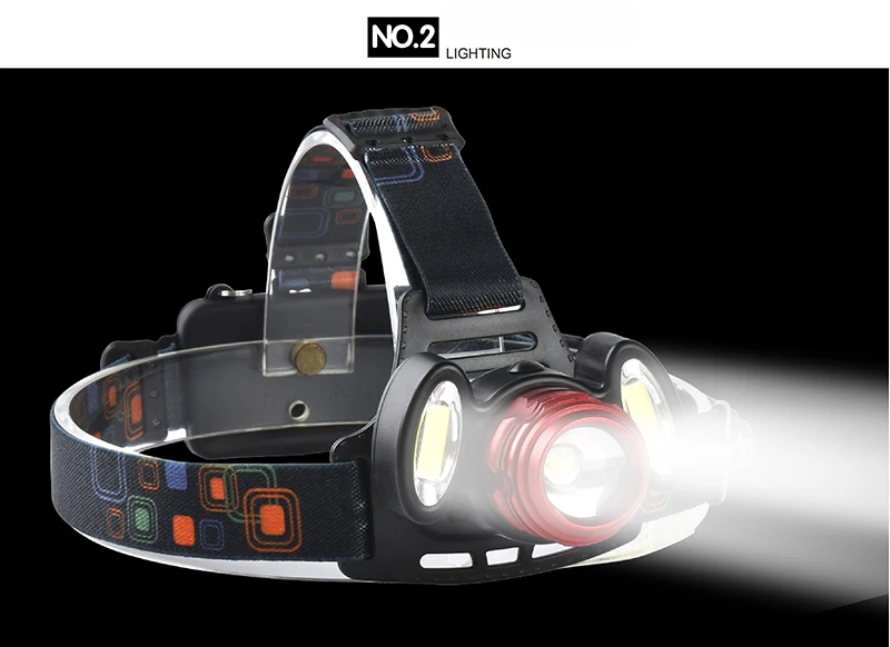 Litwod Z40305 XM-L T6+ 2* светодиодный налобный фонарик COB фара головного света Источник питания: 2 элемента питания* 18650 батарея 5000 люмен фонарь для рыбалки Головной фонарь