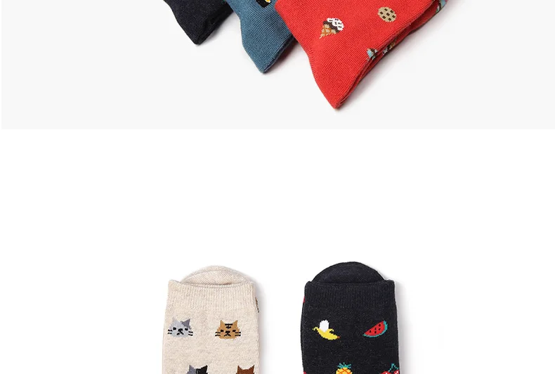 Зимние новые модные корейские креативные хлопковые носки без пятки с рисунком еды суши арбуза для мужчин и женщин EUR36-40