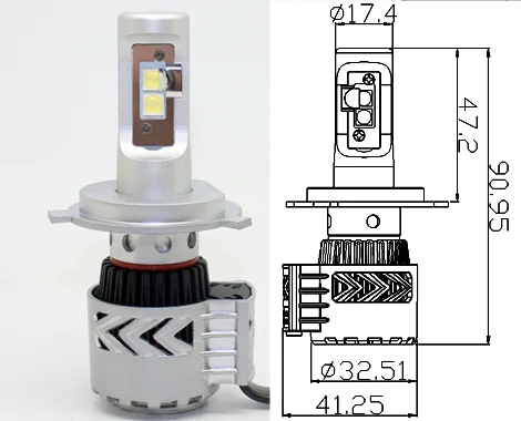YY 2pcs H11 H8 H4 H7 9006 72W 12000LM 6500K CREEXHP50 LED Car Headlight Auto Headlamp