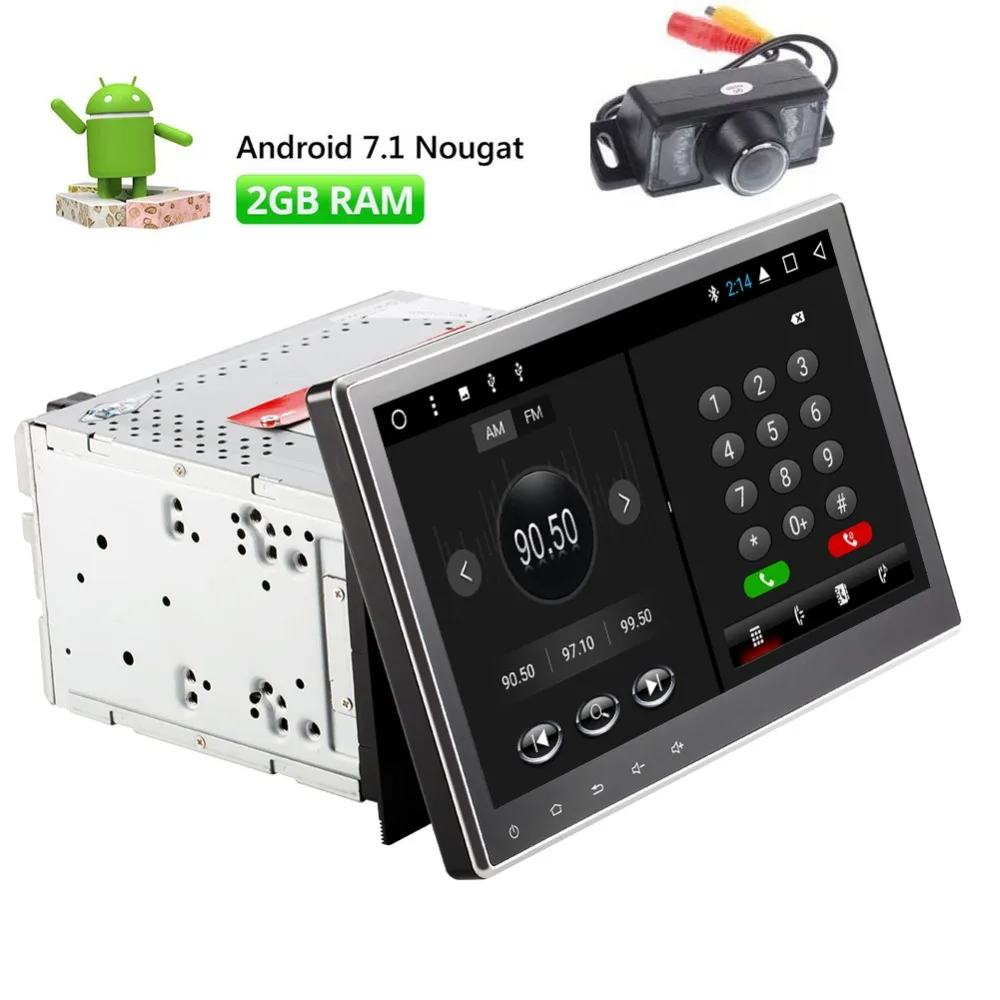 

Android 7.1 Car Radio Stereo 2 Din 10.1 inch Touch Screen High Definition 1024x600 GPS Navigation DVD CD Player 2G DDR + 16G NAN
