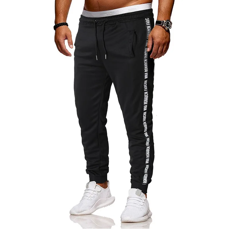 

Men Casual Pants Cool Design Moletom Big Pocket Summer Men's Striped Strap Summer Solid Color Sport Pants Casual Trousers Z413
