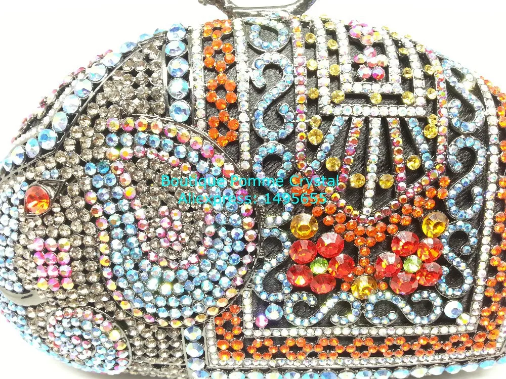 Бутик De FGG Мульти Кристалл для женщин слон вечерняя сумочка металлический Minaudiere сумочка свадебный клатч Свадебная вечеринка алмаз сумка