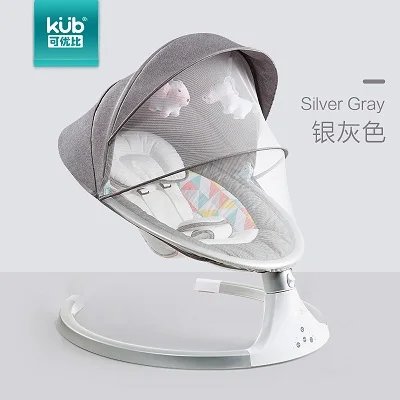 Детское кресло-качалка для новорожденного, электрическая колыбель для ребенка, комфортное кресло для сна - Цвет: Gray b