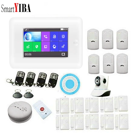 SmartYIBA 3G/WIFI/GPRS Alarm System APP Remote Home Security System 4.3'' LCD Wireless Sensor Motion Signaling for Smart House