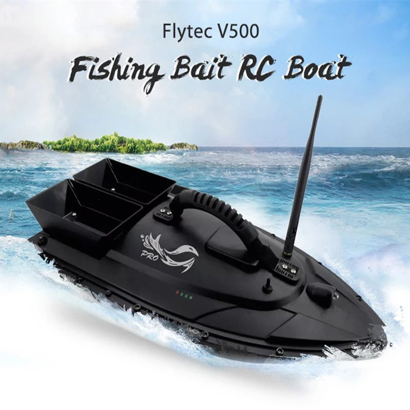 

Flytec V500 Fishing Bait RC Boat 500m Remote Fish Finder 5.4km/h Maximum Speed Waterproof Double Motor Night Light Windproof