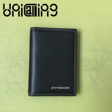 Fashion Business Genuine Leather men credit card holder solid color Top grade id card holder cow leather small Card holder