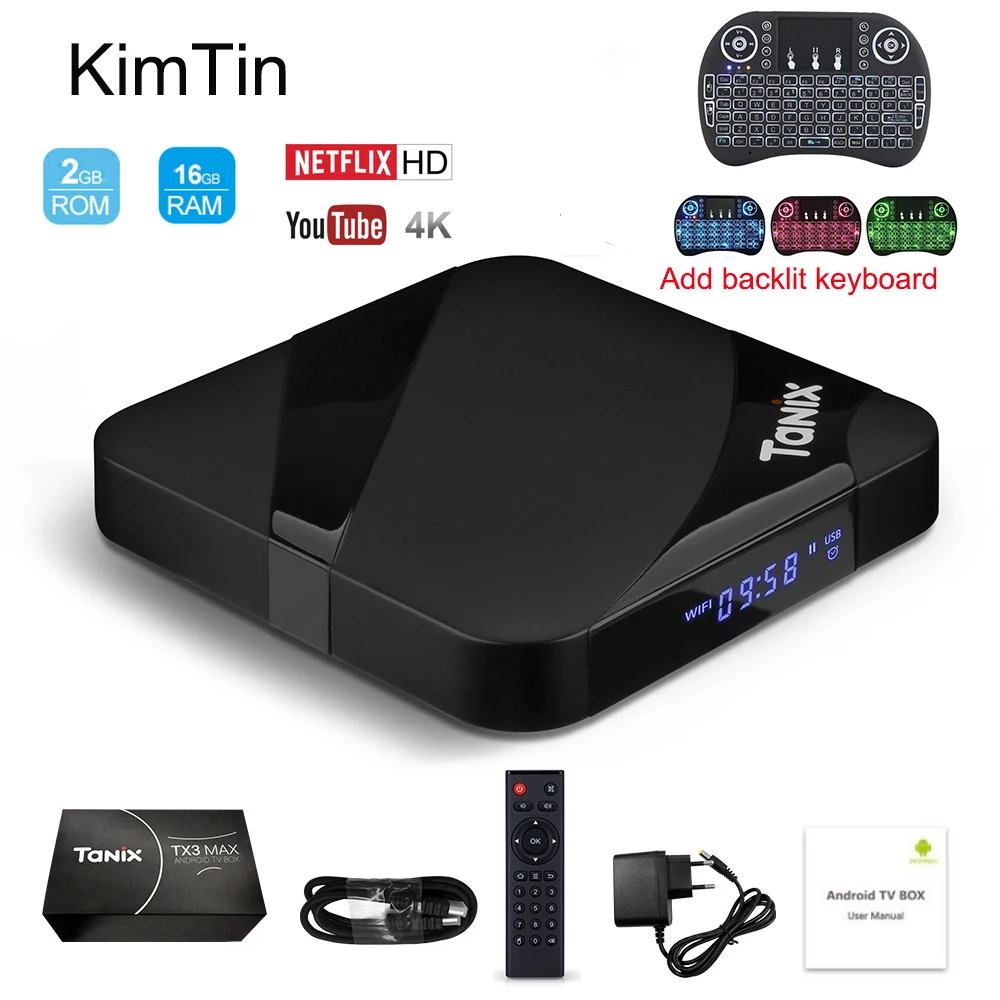 

Hot! TX3 MAX Android 7.1 Smart TV BOX Quad Core Amlogic S905W Bluetooth 4.1 H.265 1080P 2.4G Wifi Set Top Box +IR Remote Control