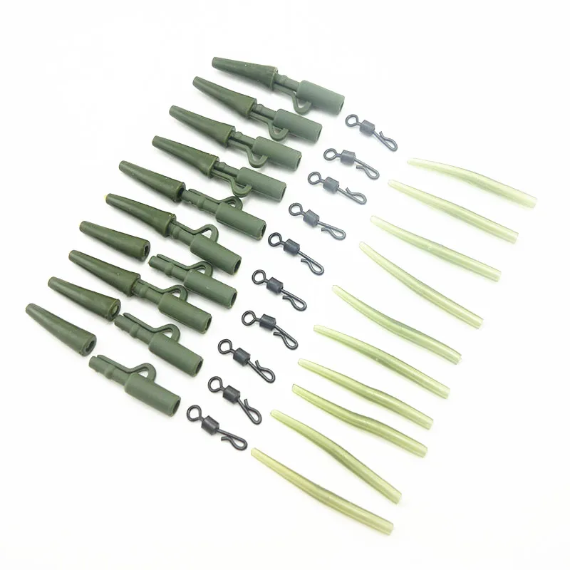40pcs10set Carp Fishing Lead Clips Quick Snap and Tail Rubber Connector for Rigs | Спорт и развлечения