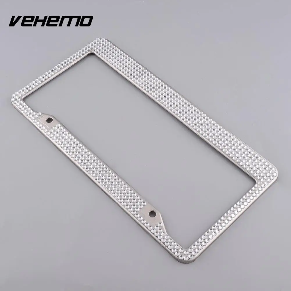 

Stainless Steel Luxury Bling Glitter Crystal Car Number License Plate Frame