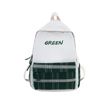 

Maison Fabre School Backpack female backpacks for girls teenagers Patchwork Plaid Bag Canvas Casual Bags Shoulder Bag G0705#10