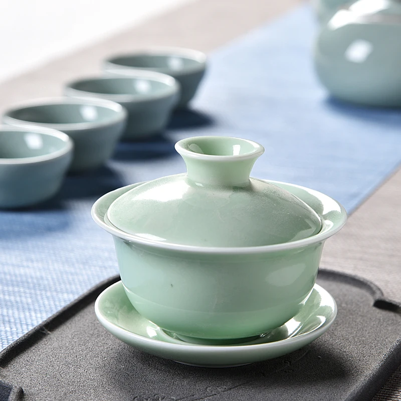Китай ручная роспись Gaiwan Dehua высококачественный белый фарфоровый чайный набор