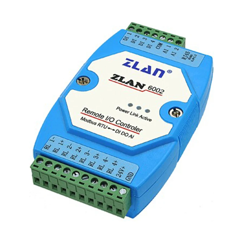 

ZLAN6002 RS485 modbus RTU I/O module Digital input output Analog Remote Control switch remote I/O controller industrial used