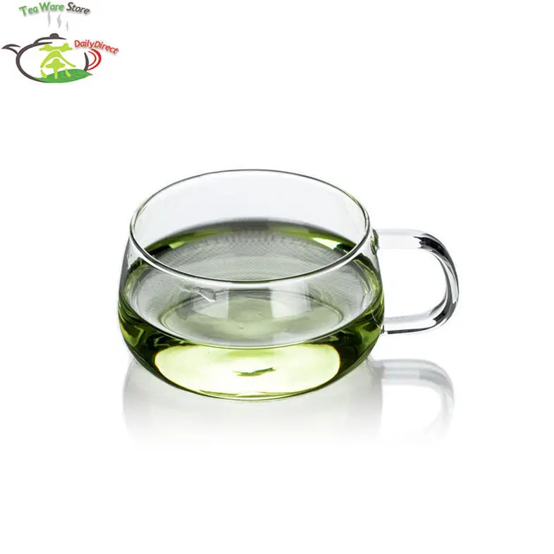 

1x 230ml Heat-Resisting Clear Glass Wine Tea Coffee Cups Crystal Drink Mugs with Handle