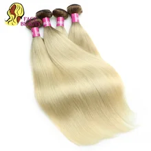 Facebeauty-mèches naturelles brésiliennes Remy lisses, couleur ombré, blond T8/613, 8 - 30 pouces, extensions de cheveux, 1/3/4 lots