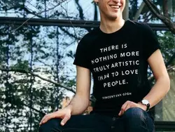 Kuakuayu HJN Nothing более подлинно художественная, чем любовь людей Винсента Ван Гога футболка с цитатами унисекс гранж Эстетическая графическая