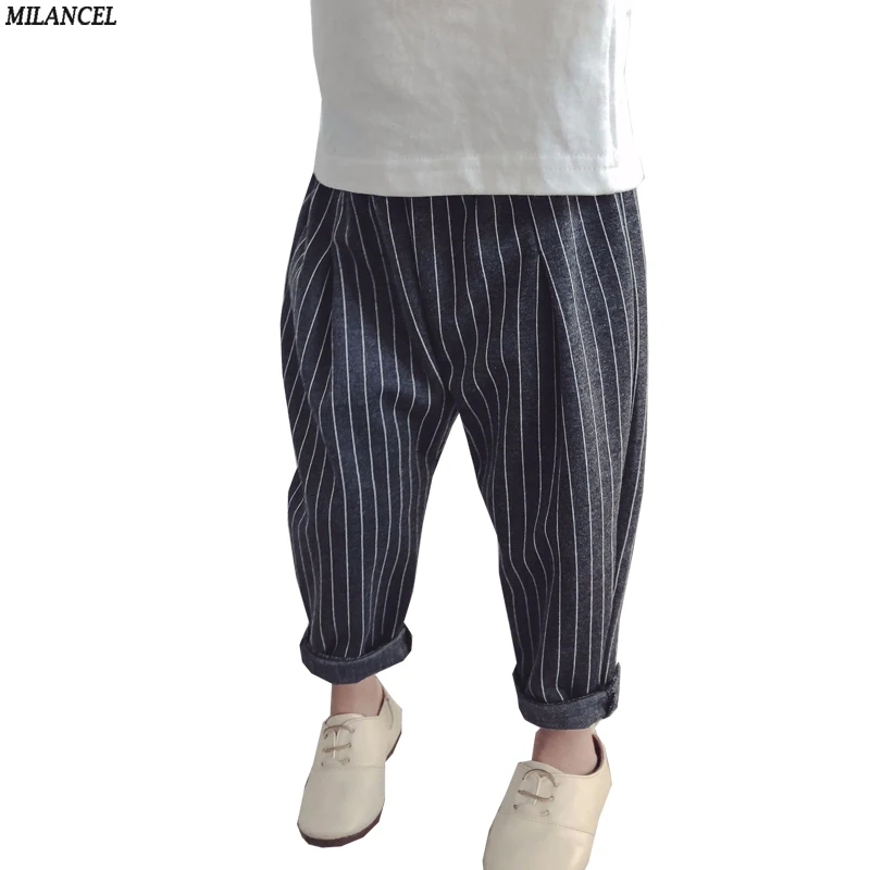 

MILANCEl 2018 Children's Clothing Striped Girls Pants Cotton Boys Trousers Korean Style Boys Pants Spring Boys Clothes