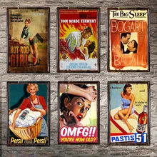 Американский Ретро плакат Pin Up Girl оловянные вывески украшение табличка металлическая винтажная кафе клуб бар настенный декоративный домашний декор 20x30X001