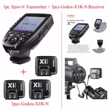 Godox XPro-n TTL 2.4 г Беспроводной 1/8000 s HSS вспышка триггера для цифровых зеркальных фотокамер Nikon, 1 шт. Godox XPro-n передатчик + 3 шт. godox-x1r-n приемник