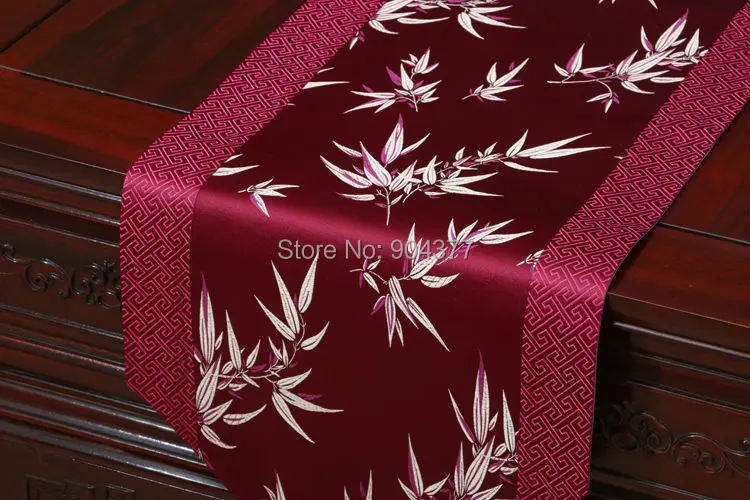 Элегантный бамбуковый узор Шелковый Атласный стол бегун обеденный стол декоративный коврик роскошный пэчворк чайная скатерть Китайские Рождественские Бегуны