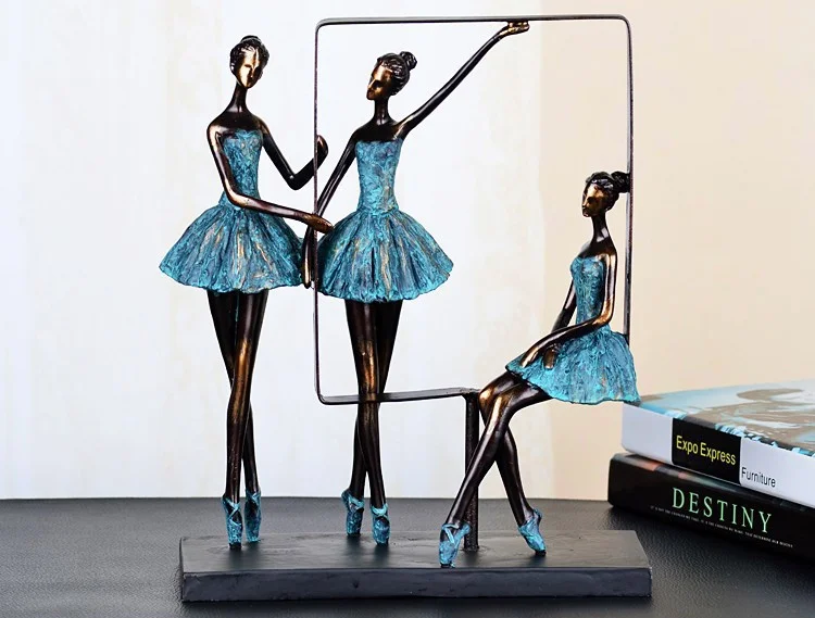 

Elegant Minimalist Abstract Ballet Girls Dancer Sculpture Resin Craft Embellishment Accessories for House Decoration and Present