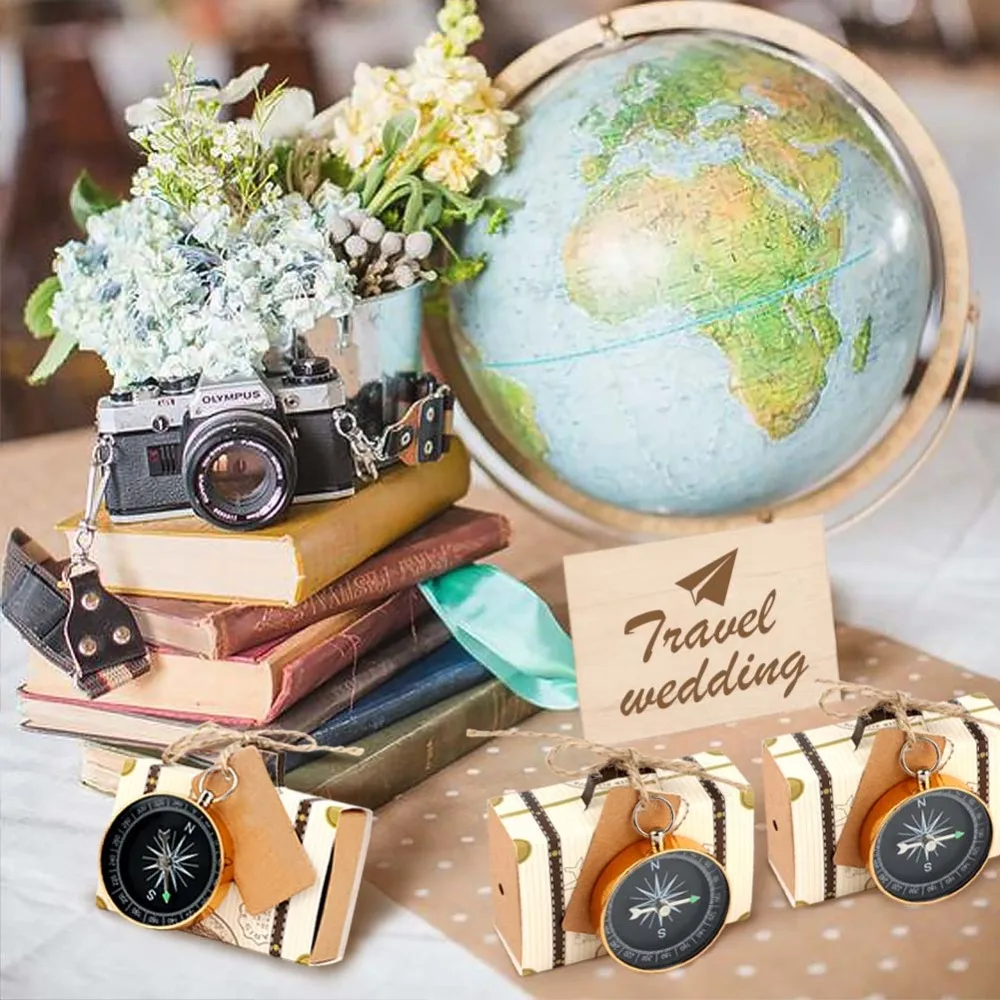 10 шт Свадебная подарочная коробка с компасом тематика путешествий вечерние украшения Свадебный сувенир вечерние подарок для гостя год