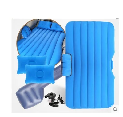 Надувная кровать для автомобиля с разрезом, матрас для заднего сиденья для внедорожника - Название цвета: Синий