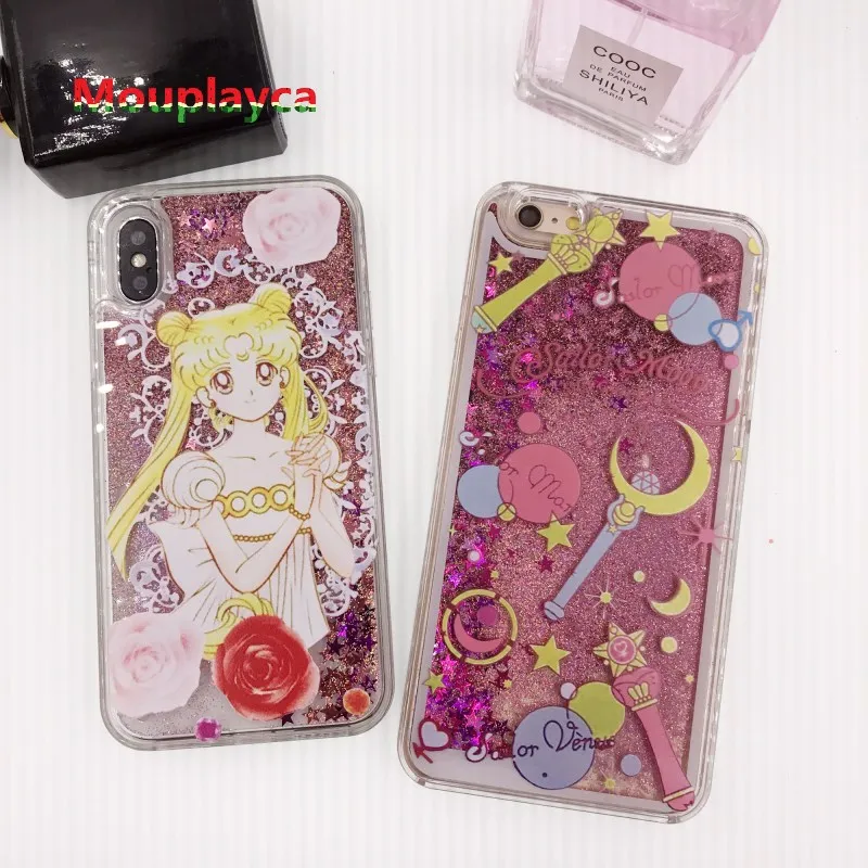 

Mouplayca Sailor Moon cases for Apple iphone 7 7plus iphone8 8plus slim flow star back cover for iphone 6 6s phone case coque
